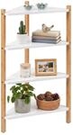 Relaxdays Eckregal, Hxbxt: 80 X 46 X 25 Cm, 4 Ablagen, Standregal Wohnzimmer, Bad,