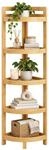 Relaxdays Eckregal Bambus, 5 Halbrunde Ablagen, Hbt: 116x23x23 Cm, Standregal Bad &