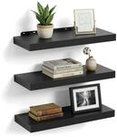 Relaxdays Wandregal, 3er Set, Hxbxt: 4 X 50 X 23 Cm, Holzoptik, Metall, Wandbretter