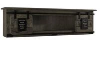 Wandregal Mango 130x25x35 Grau Lackiert Railway 265