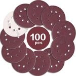 100 Schleifpapier 125mm Klett 8 Loch P120 F&uuml;r Exzenterschleifer