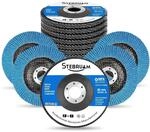 F&auml;cherschleifscheiben 115mm, K&ouml;rnung 40, 12 St&uuml;ck, F&uuml;r Metall & Holz