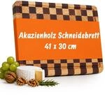 Relaxdays Schneidebrett, 41 X 30 Cm, Kariert, Akazienholz & Gummibaumholz,