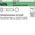 Sechskantschraube Iso 4014 M.schaft M 24 X 420 8.8 Galvanisch Verzinkt