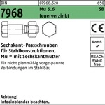 Din 7968 Sechskant-passschraube M12x55 Stahl 5.6 Feuerverzinkt M. Mutter 100 Stk