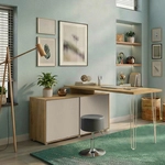 Schreibtisch Notivo, Cashmere, 135 X 55 Cm Mit Aktenschrank, Vicco