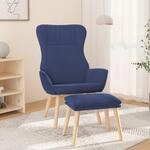 Relaxsessel Mit Hocker Blau Stoff Vidaxl