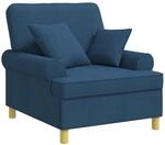 Xl-sessel Mit Kissen Blau Stoff Vidaxl