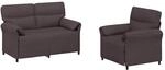 Sofa Set 2 Stk. Dunkelbraun Stoff Vidaxl