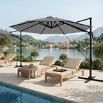 Woltu Sonnenschirm Gartensonnenschirm 360&deg; Drehbar Mit 5 Neigungsstufen,