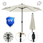 Sonnenschutz Led Beleuchtung Strandschirm Beige &Oslash;3m Sonnenschirm Gartenschirm