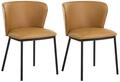 Esszimmerstuhl 2er Set Hoskin Kunstleder Braun