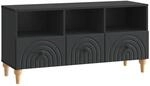 Vidaxl Tv Cabinet 102 X 34.5 X 50 Cm Black Engineered Wood