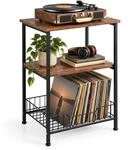 Relaxdays Plattenspieler Tisch, 3 Ebenen, Industrial, Hxbxt: 64,5x40x30 Cm,