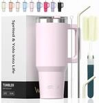 Edelstahl Thermobecher 591ml Mit Griff Und Strohhalm, Doppelwandig,...