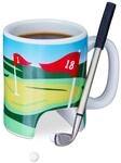 Golftasse Mit Schl&auml;ger, Putter Mit Kugelschreiber, 2 Golfb&auml;lle, Lustiges