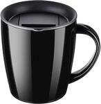 Thermosbecher Mit Henkel 350ml, Edelstahl, Vakuum-isolierung, Schwarz