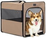Faltbare Hundebox F&uuml;r Zuhause & Auto, Gr&ouml;&szlig;e M, Khaki