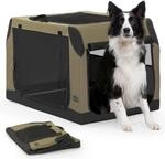 Hundetransportbox Faltbar F&uuml;r Auto, Kofferraum & R&uuml;ckbank, L, Armeegr&uuml;n