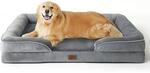 Orthop&auml;disches Hundebett 122x89 Cm F&uuml;r Gro&szlig;e Hunde, Waschbar, Grau