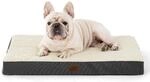Orthop&auml;disches Hundebett F&uuml;r Kleine Hunde, Waschbar, 76x51cm, Grau/beige