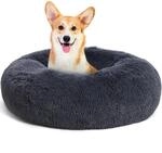 Rundes Hundebett 70 Cm &Oslash;, Waschbar, Kuschelig, Dunkelgrau