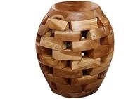 Massivmoebel24 - Beistelltisch Teak Wurzel 30x30x47 Unika 152