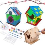 Vogelhaus Bausatz 2 St&uuml;ck Holz Zum Bemalen F&uuml;r Kinder & Erwachsene