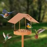 Vogelhaus Mit St&auml;nder 158cm, Wetterfestes Metall-futterhaus F&uuml;r Garten