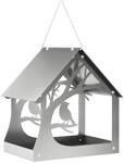 H&auml;ngendes Vogelfutterhaus Verzinkter Stahl Silber Vidaxl