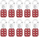 Lockout Haspel Set 10 St&uuml;ck Rot Stahl Mit 6 L&ouml;chern F&uuml;r Vorh&auml;ngeschl&ouml;sser