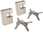 2x D-form Vorh&auml;ngeschloss Messing, Wasserdicht, Rostfrei, 6 Schl&uuml;ssel