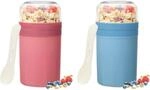 M&uuml;slibecher To Go 2er Set, Auslaufsicherer Joghurtbecher Mit L&ouml;ffel Und...