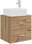 Vidaxl Wall-mounted Sink Vanity Artisan Oak 53 X 34.5 X 63 Cm