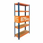 Relaxdays Schwerlastregal, Hbt: 150x75x30 Cm, Traglast 875 Kg, 5 Mdf-ebenen,
