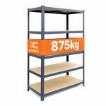 Relaxdays Schwerlastregal, Hbt: 200x100x60 Cm, Traglast 875 Kg, 5 Mdf-ebenen,