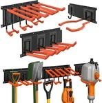 Relaxdays Wandhaken, 3 Schienen Mit 8 Haken, Garage, Werkstatt, Pulverbeschichtet,