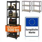 Relaxdays Schwerlastregal, 500 Kg, Hbt: 200 X 60 X 60 Cm, 5 Ebenen, Holzoptik,