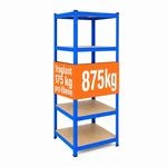 Relaxdays Schwerlastregal, Hxbxt: 200 X 80 X 60 Cm, 875 Kg, 5 Ebenen, Lagerregal