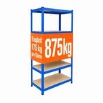 Relaxdays Schwerlastregal, Hxbxt: 200 X 90 X 60 Cm, 875 Kg, 5 Ebenen, Lagerregal
