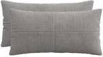 Kissenbezug 2 Pcs Almelo Hellgrau 40 X 80 Cm Cord Vidaxl