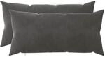 Kissenbezug 2 Pcs Heerlen Dunkelgrau 40 X 80 Cm Samt Vidaxl