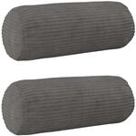 Kissenbezug 2 Pcs Heerlen Dunkelgrau &Oslash; 15 X 40 Cm Cord Vidaxl
