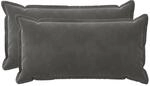 Kissenbezug 2 Pcs Houten Dunkelgrau 40 X 80 Cm Samt Vidaxl
