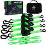 Automatik Spanngurt Set 4 St&uuml;ck, 3,6m X 25mm Mit S-haken, Einziehbar