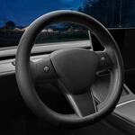 Lenkradabdeckung Nappaleder F&uuml;r Tesla Model 3 / Y Schwarz, Rutschfest,...