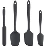 Silikon Teigschaber Set 4-teilig, Hitzebest&auml;ndig Bis 315℃, Schwarz