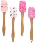 Silikonspatel Set Mit Holzgriff, 4 St&uuml;ck, Hitzebest&auml;ndig, Kuchenspatel F&uuml;r Backen