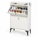 Relaxdays Schuhkipper, 2 F&auml;cher, 12 Schuhe, Hbt: 102 X 80 X 24 Cm, Schmaler