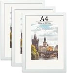 3er Set Bilderrahmen Din A4 (21x29.7cm) Wei&szlig; Mdf Mit Acrylglas
